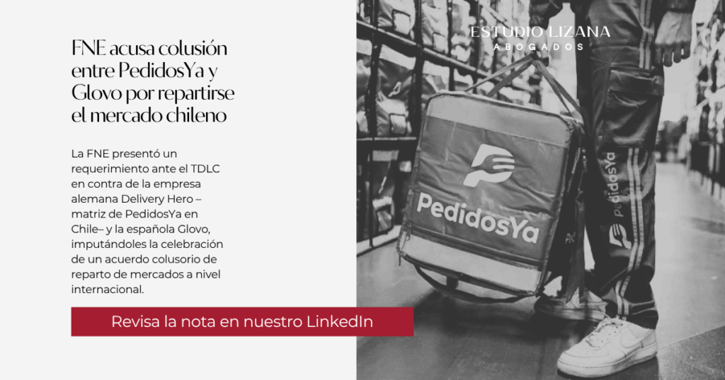 FNE acusa colusión entre PedidosYa y Glovo por repartirse el mercado chileno